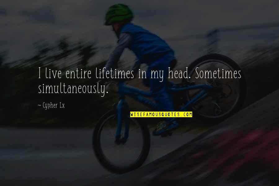 Chuckles Comedy Quotes By Cypher Lx: I live entire lifetimes in my head. Sometimes