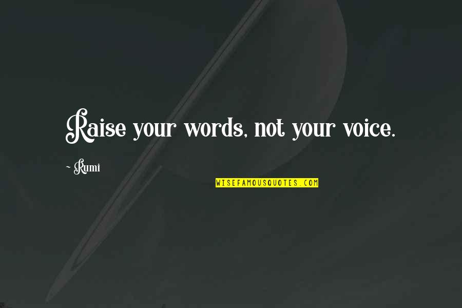 Chufa For Turkeys Quotes By Rumi: Raise your words, not your voice.