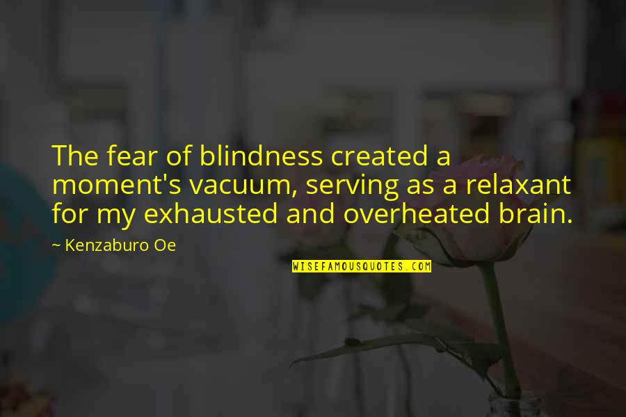 Chuikov's Quotes By Kenzaburo Oe: The fear of blindness created a moment's vacuum, Chuikov's Quotes By Kenzaburo Oe: The fear of blindness created a moment's vacuum,