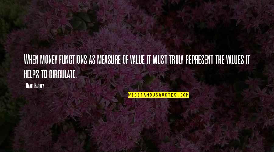 Chukerman Death Quotes By David Harvey: When money functions as measure of value it Chukerman Death Quotes By David Harvey: When money functions as measure of value it