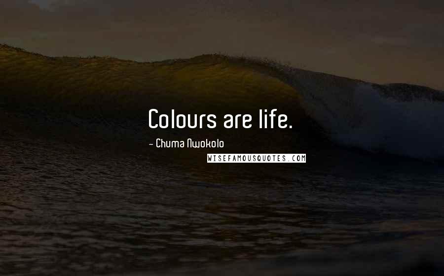 Chuma Nwokolo quotes: Colours are life.