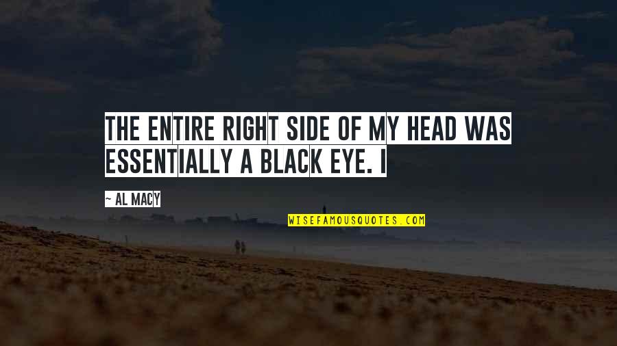 Chundakkai Quotes By Al Macy: The entire right side of my head was