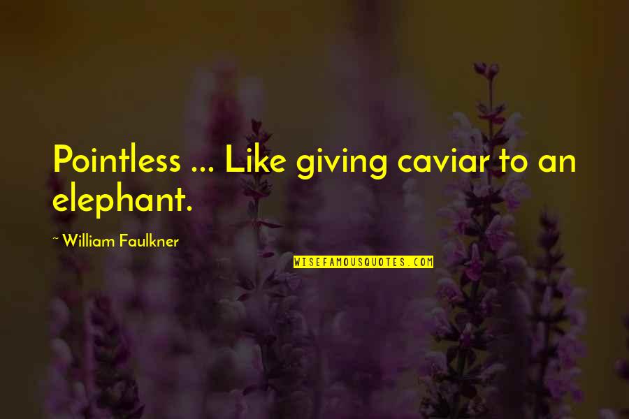 Chupin De Surubi Quotes By William Faulkner: Pointless ... Like giving caviar to an elephant.