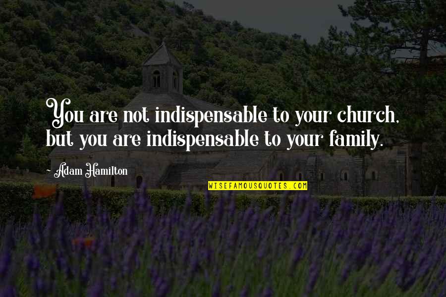Church And Family Quotes By Adam Hamilton: You are not indispensable to your church, but