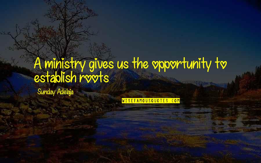 Church And Money Quotes By Sunday Adelaja: A ministry gives us the opportunity to establish