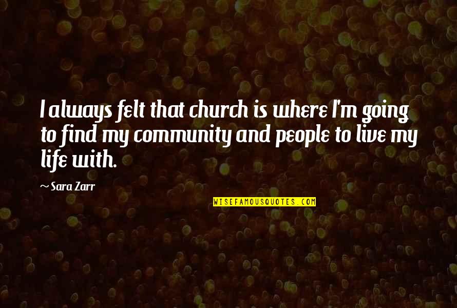 Church Community Quotes By Sara Zarr: I always felt that church is where I'm