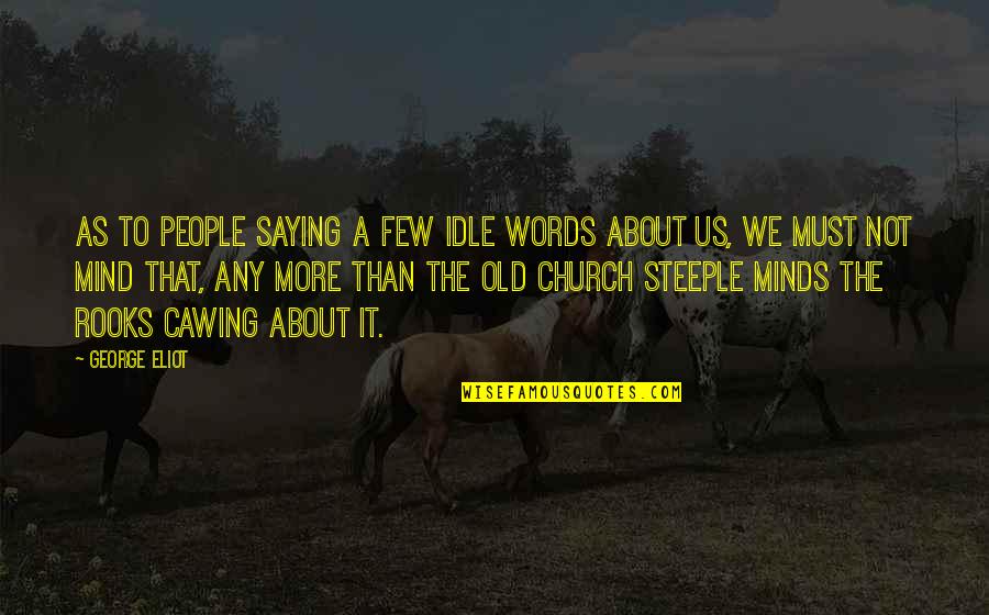 Church Gossip Quotes By George Eliot: As to people saying a few idle words