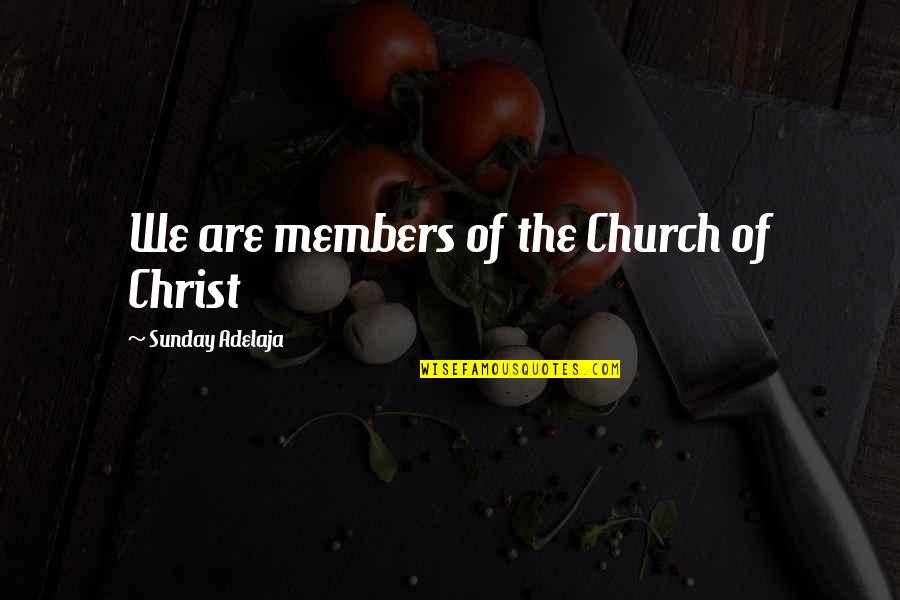 Church Members Quotes By Sunday Adelaja: We are members of the Church of Christ