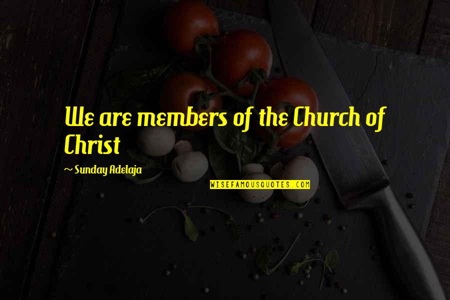 Church Of Christ Quotes By Sunday Adelaja: We are members of the Church of Christ Church Of Christ Quotes By Sunday Adelaja: We are members of the Church of Christ