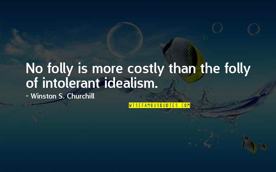 Churchill Idealism Quotes By Winston S. Churchill: No folly is more costly than the folly