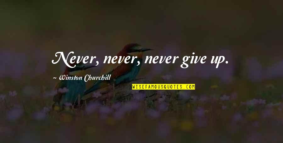 Churchill Never Give Up Quotes By Winston Churchill: Never, never, never give up.