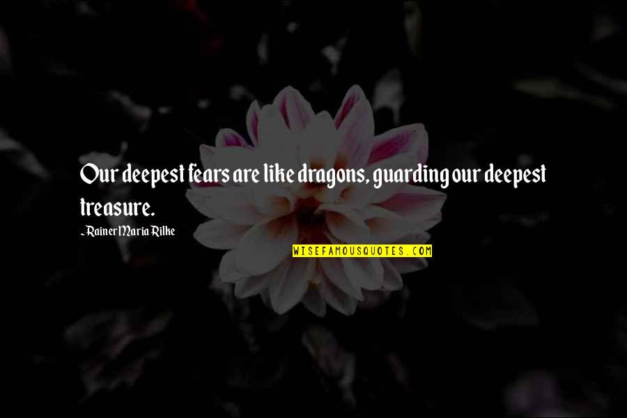 Churchill Parliament Quotes By Rainer Maria Rilke: Our deepest fears are like dragons, guarding our
