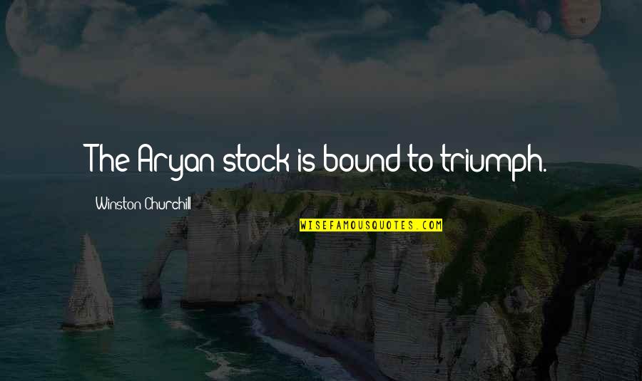 Churchill Quotes By Winston Churchill: The Aryan stock is bound to triumph.