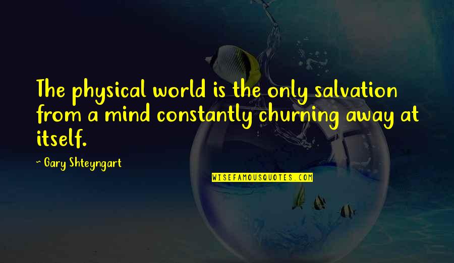 Churning Quotes By Gary Shteyngart: The physical world is the only salvation from