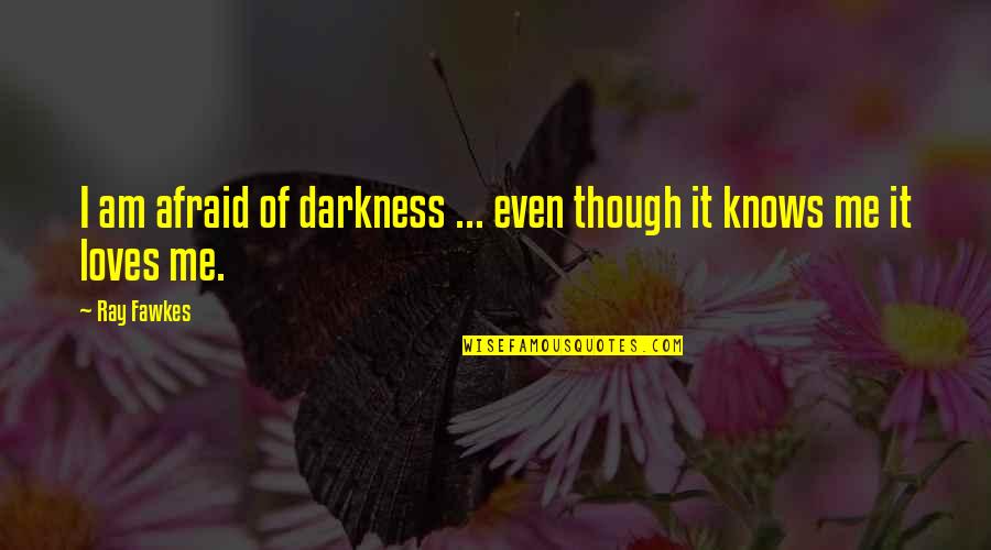 Chutney Quotes By Ray Fawkes: I am afraid of darkness ... even though