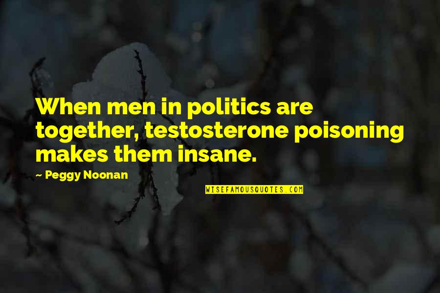 Chuzo Colombiano Quotes By Peggy Noonan: When men in politics are together, testosterone poisoning