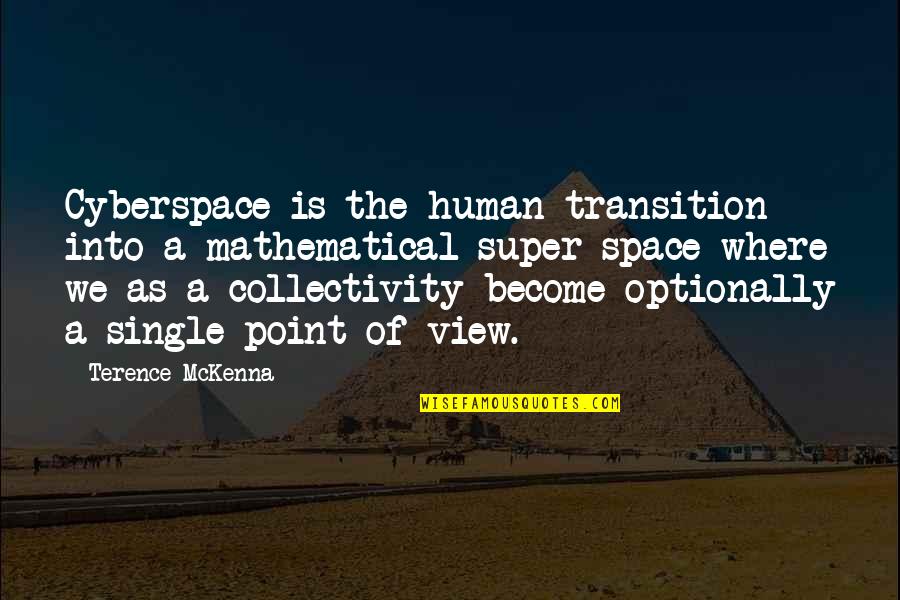 Chuzzles Quotes By Terence McKenna: Cyberspace is the human transition into a mathematical