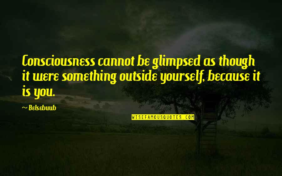 Ciambrone Nj Quotes By Belsebuub: Consciousness cannot be glimpsed as though it were