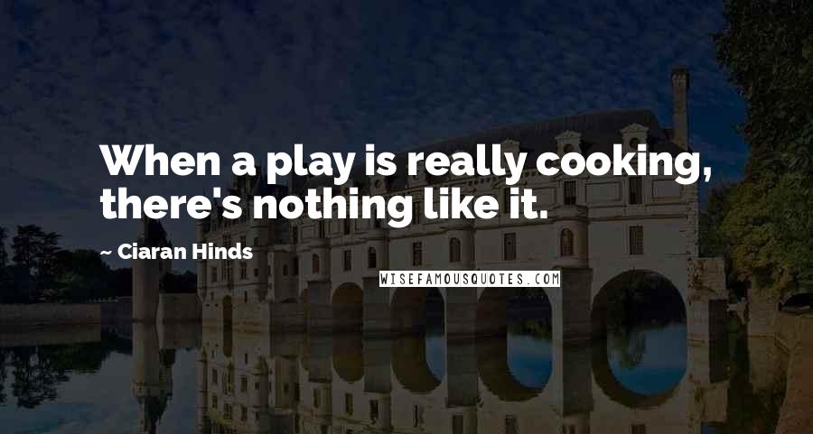 Ciaran Hinds quotes: When a play is really cooking, there's nothing like it.