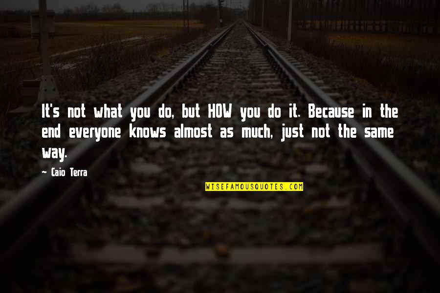 Ciaron Wilkinson Quotes By Caio Terra: It's not what you do, but HOW you