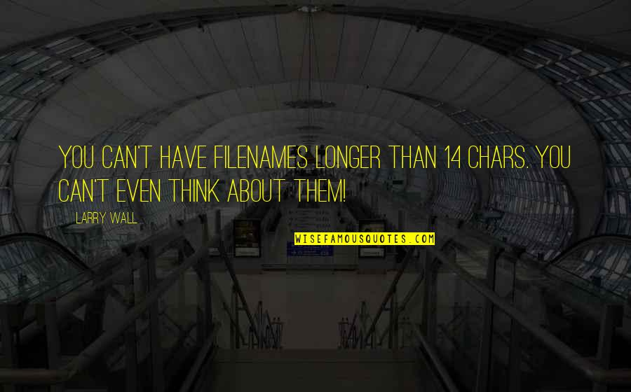 Ciatti Sabatino Quotes By Larry Wall: You can't have filenames longer than 14 chars.