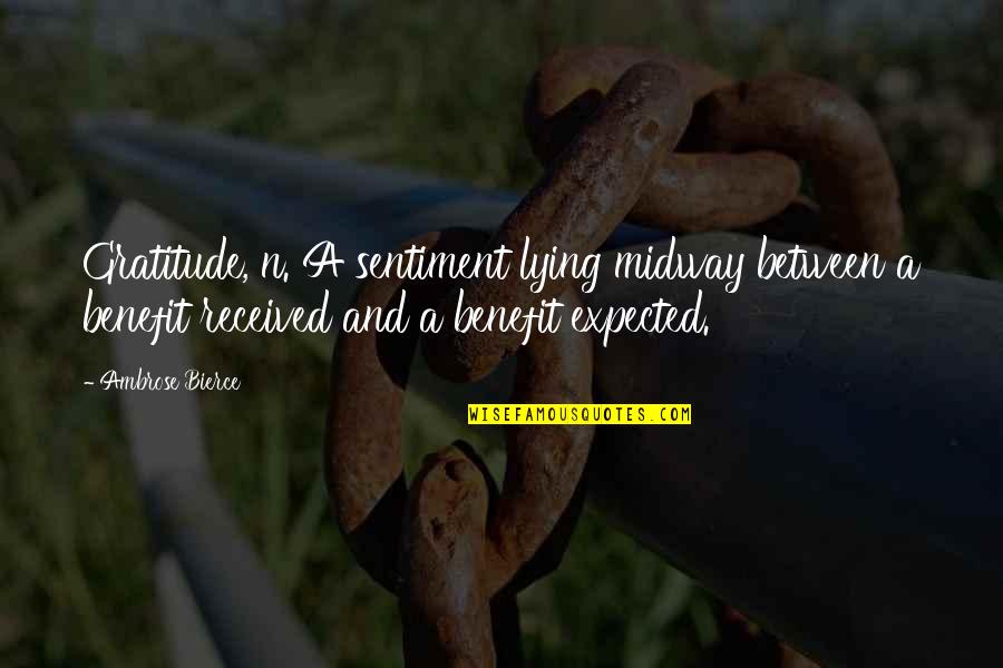 Ciccarelli Photography Quotes By Ambrose Bierce: Gratitude, n. A sentiment lying midway between a Ciccarelli Photography Quotes By Ambrose Bierce: Gratitude, n. A sentiment lying midway between a