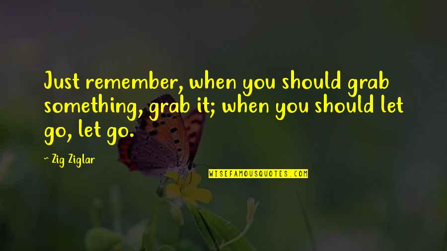 Cicchiello And Cicchiello Quotes By Zig Ziglar: Just remember, when you should grab something, grab