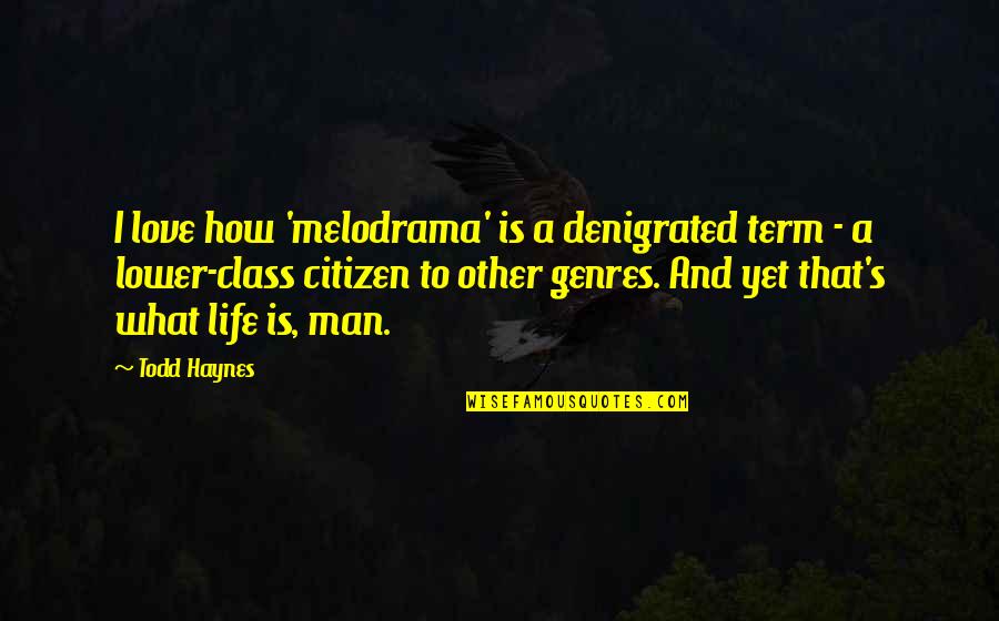 Cicero Quote Quotes By Todd Haynes: I love how 'melodrama' is a denigrated term