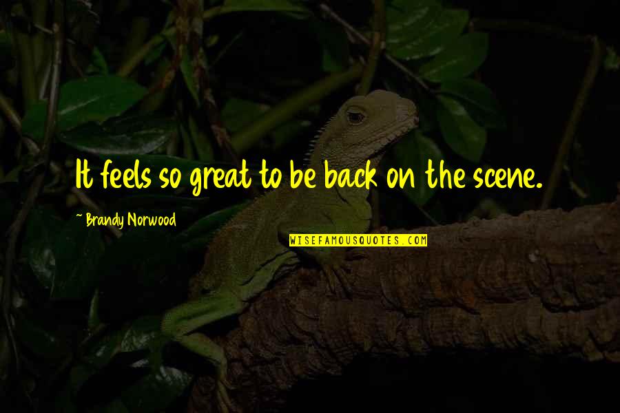 Cicvaric Pancevo Quotes By Brandy Norwood: It feels so great to be back on Cicvaric Pancevo Quotes By Brandy Norwood: It feels so great to be back on
