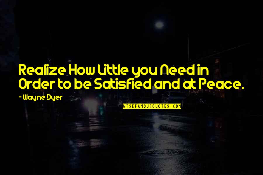 Cidade De Vidro Quotes By Wayne Dyer: Realize How Little you Need in Order to