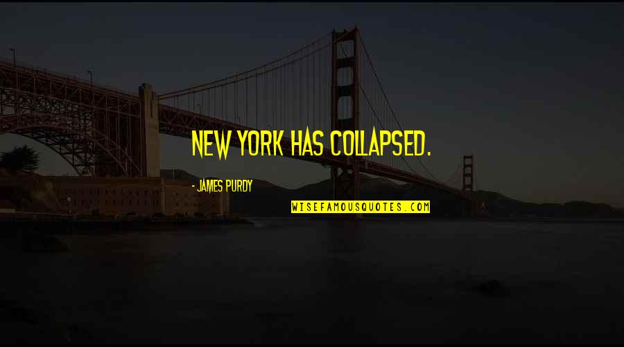 Ciera Quotes By James Purdy: New York has collapsed. Ciera Quotes By James Purdy: New York has collapsed.