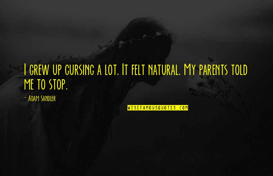 Ciesielski Quotes By Adam Sandler: I grew up cursing a lot. It felt