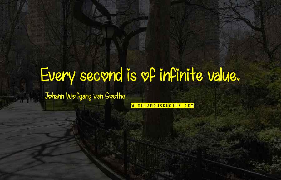 Cieslik Celek Quotes By Johann Wolfgang Von Goethe: Every second is of infinite value.