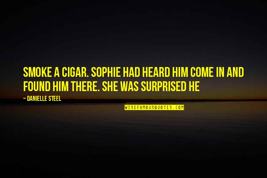Cigar Quotes By Danielle Steel: Smoke a cigar. Sophie had heard him come