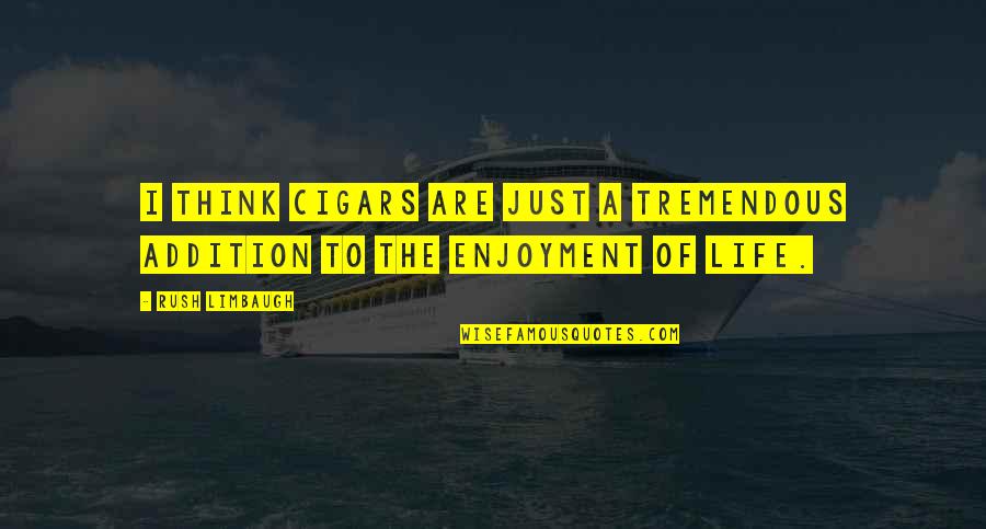 Cigar Quotes By Rush Limbaugh: I think cigars are just a tremendous addition