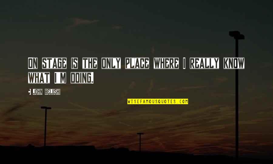 Cigarroa Middle Homepage Quotes By John Belushi: On stage is the only place where I