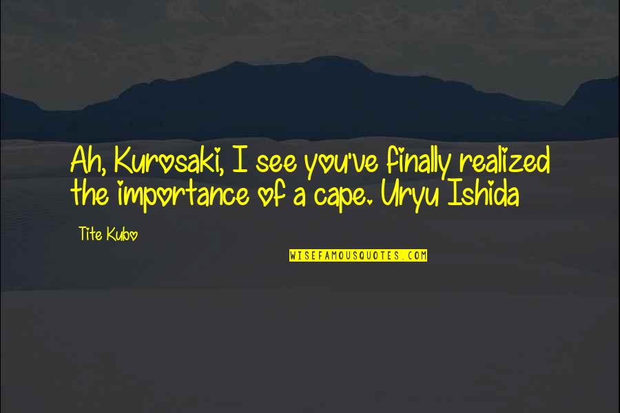 Ciggies Electronic Cigarette Quotes By Tite Kubo: Ah, Kurosaki, I see you've finally realized the