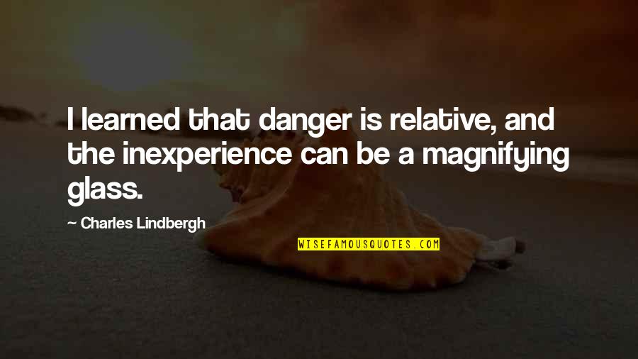 Cihly Ecoton Quotes By Charles Lindbergh: I learned that danger is relative, and the Cihly Ecoton Quotes By Charles Lindbergh: I learned that danger is relative, and the