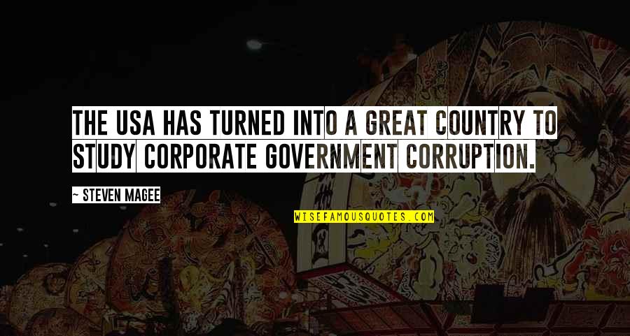 Cijela Ili Quotes By Steven Magee: The USA has turned into a great country