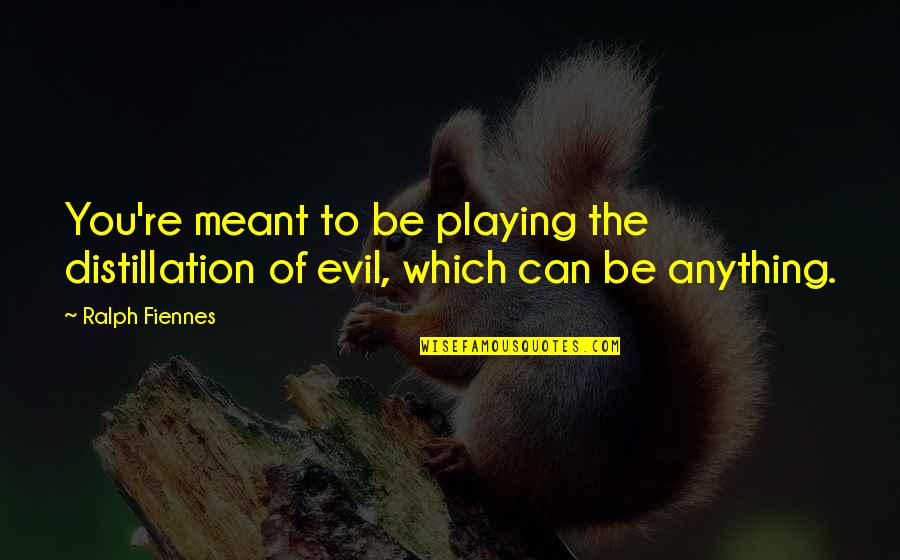 Ciliegini Quotes By Ralph Fiennes: You're meant to be playing the distillation of