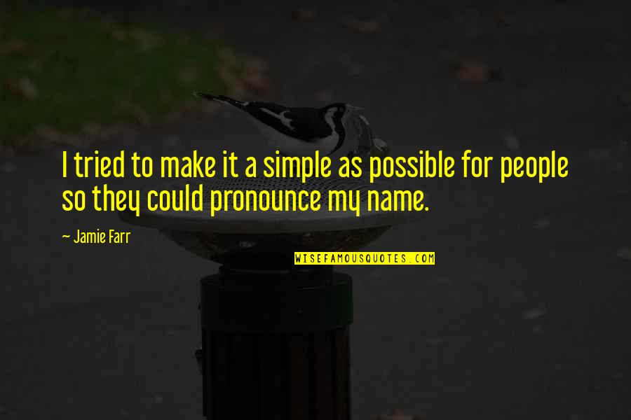 Cilindrul Gradat Quotes By Jamie Farr: I tried to make it a simple as