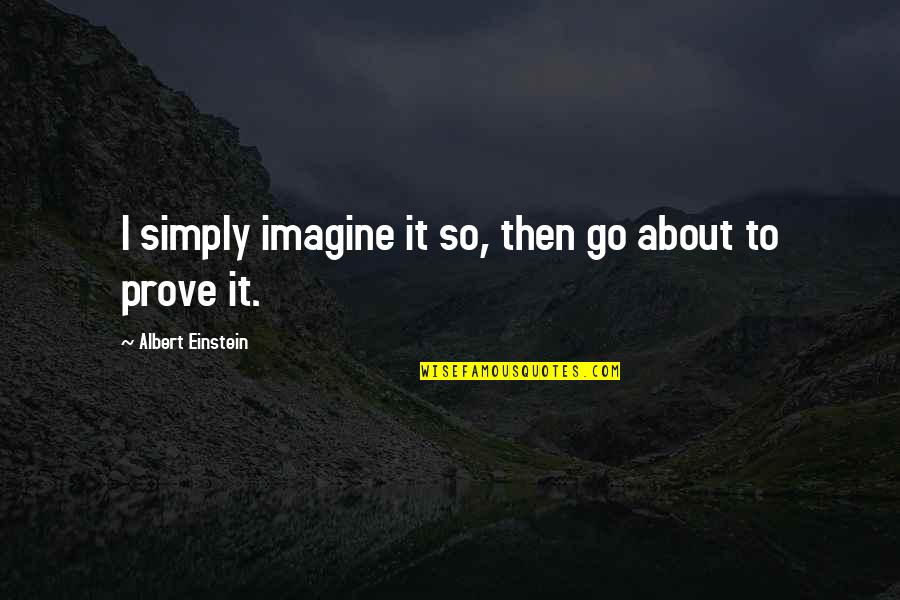 Cillit Bang Quotes By Albert Einstein: I simply imagine it so, then go about