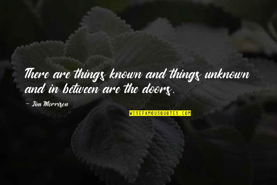 Cinammon Quotes By Jim Morrison: There are things known and things unknown and