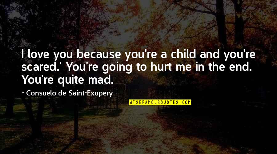 Cinches Quotes By Consuelo De Saint-Exupery: I love you because you're a child and