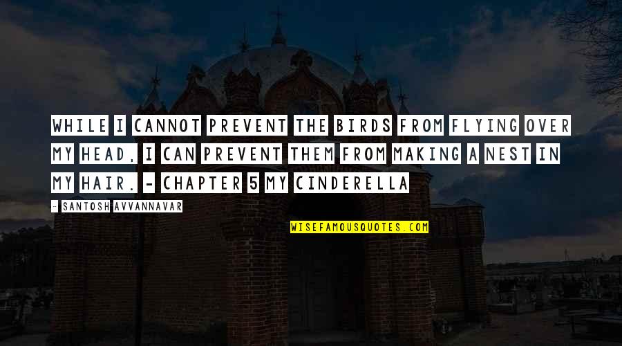 Cinderella Love Quotes By Santosh Avvannavar: While I cannot prevent the birds from flying