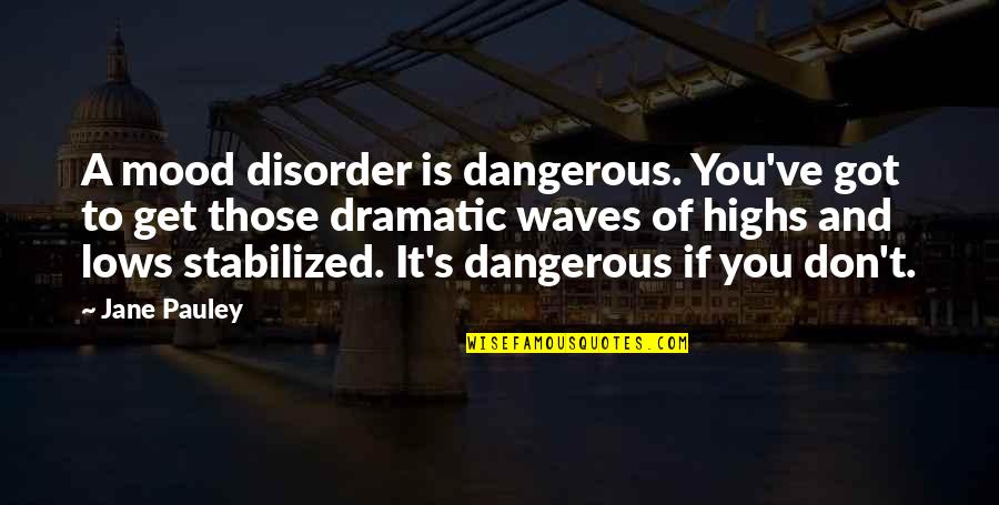 Cinderella Story Quotes By Jane Pauley: A mood disorder is dangerous. You've got to