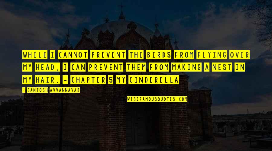 Cinderella's Quotes By Santosh Avvannavar: While I cannot prevent the birds from flying