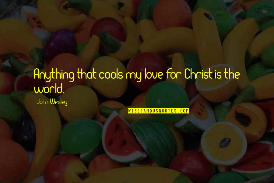 Cindy Sherman Feminist Quotes By John Wesley: Anything that cools my love for Christ is Cindy Sherman Feminist Quotes By John Wesley: Anything that cools my love for Christ is
