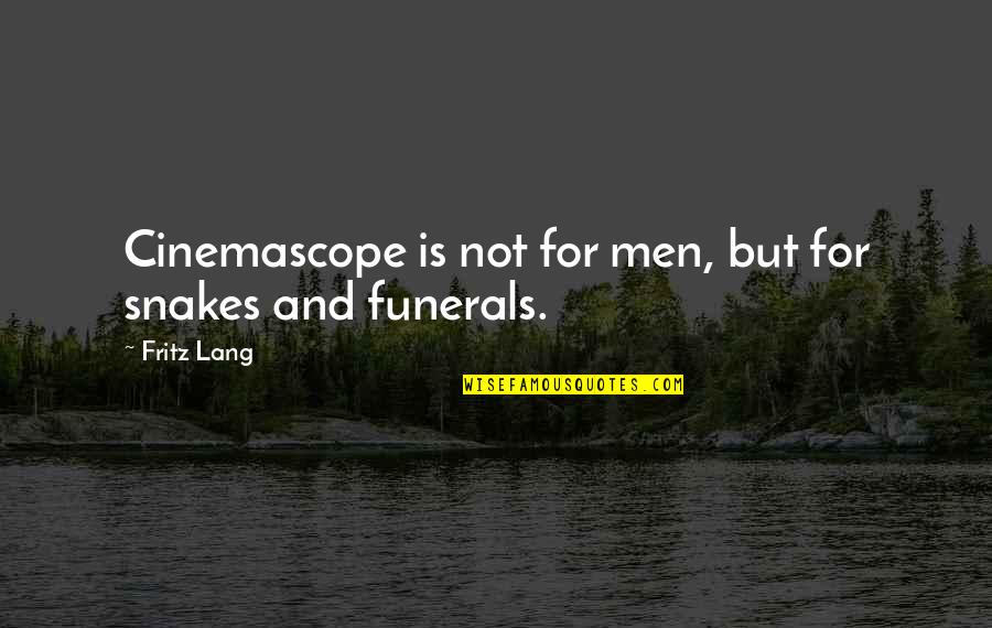 Cinemascope Quotes By Fritz Lang: Cinemascope is not for men, but for snakes