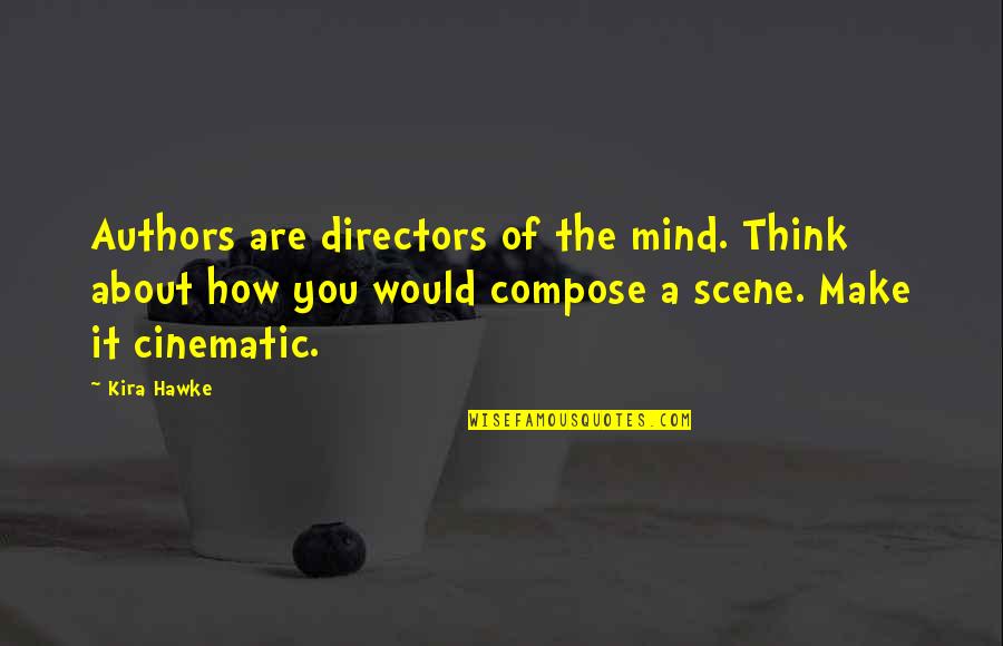 Cinematic Quotes By Kira Hawke: Authors are directors of the mind. Think about